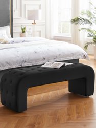 Uma Bench, Velvet - Black