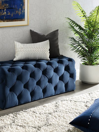 Inspired Home Walterly Linen Allover Tufted Bench product