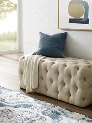 Walterly Linen Allover Tufted Bench - Beige