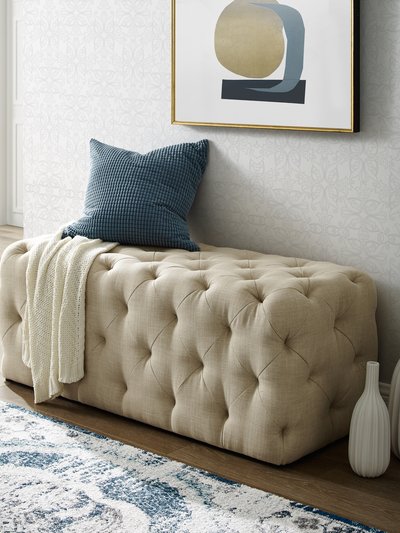 Inspired Home Walterly Linen Allover Tufted Bench product