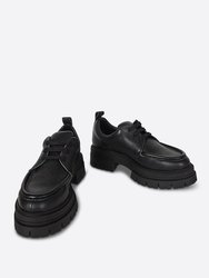 Barbar Lug Sole Oxford Shoes - Black