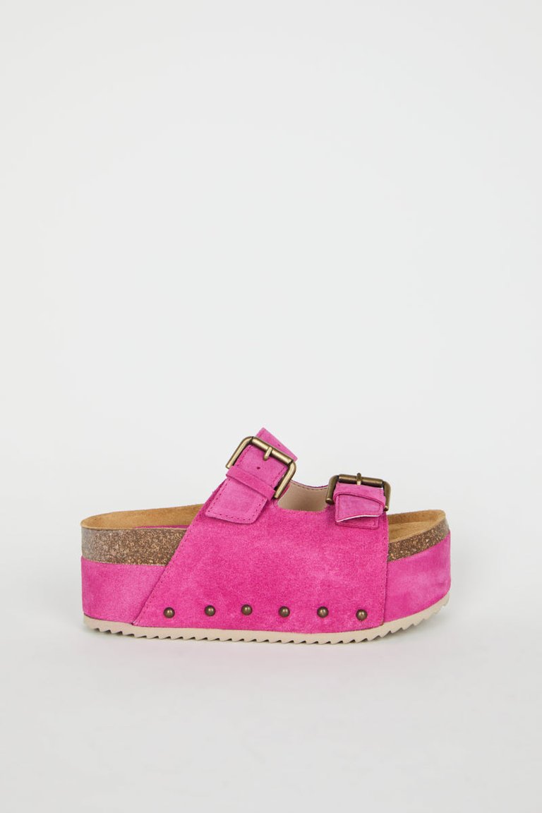 Cooper-2 Suede Platform Sandal - Fuchsia