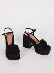 Daidai Platform Heel Sandal - Black - Black