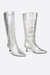 Eff Metallic Knee High Boot - Silver