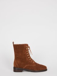 Elaine Suede Lace Up Boot - Chestnut