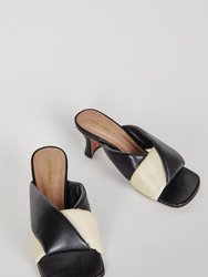 Tele Heel Sandal - Black White - Black/White