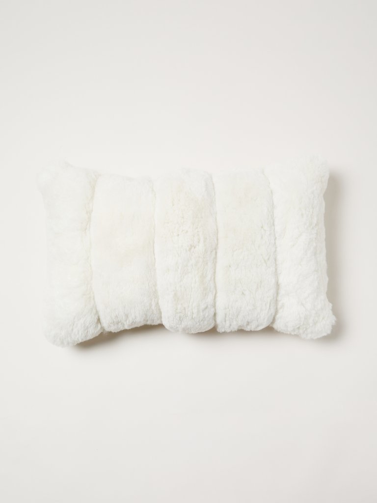 Alpaca Striped Pillow Cover - White