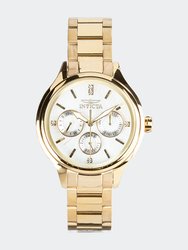 Womens 28654 Gold Stainless Steel Quartz Formal Watch - Gold