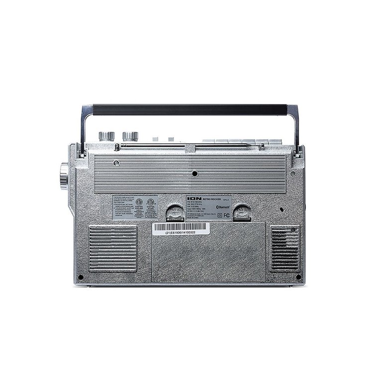 Retro Rocker Portable Retro-Style Compact Boombox - Silver