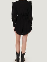 Cassie V-Neck Mini Dress In Black