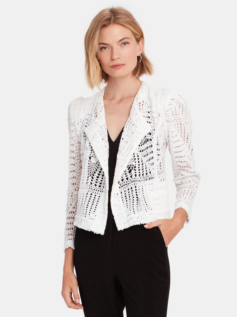 Elgua Lace Eyelet Jacket  - White