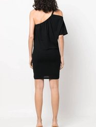 Handra One Shoulder Dress In Black