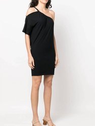 Handra One Shoulder Dress In Black - Black