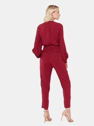 Julliaca Tie Waist Long Sleeve Jumpsuit