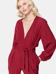 Julliaca Tie Waist Long Sleeve Jumpsuit