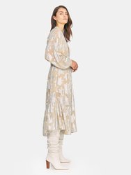 Katte Floral Metallic Midi Dress