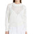 Nives Cotton Engineered Stitch Sweater In White - White