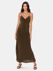 Phyn Slip Dress - Olive Army Night