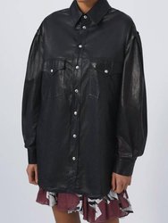 Zanzibar Leather Overshirt - Black