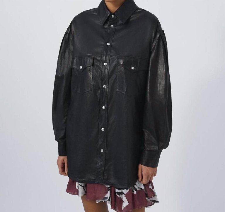 Zanzibar Leather Overshirt - Black