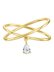 Double Band Diamond Ring - Yellow Gold