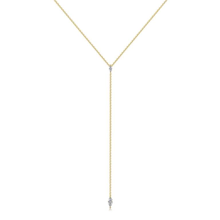 Marquis Lariat Necklace - Yellow Gold