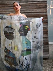 Art is Love Silk Modal Scarf - White