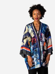 Fiji Silk Kimono Robe - Blue