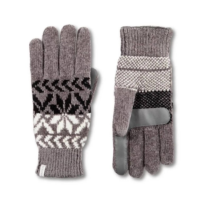 Women’S Chenille Snowflake Gloves In Chrome - Chrome