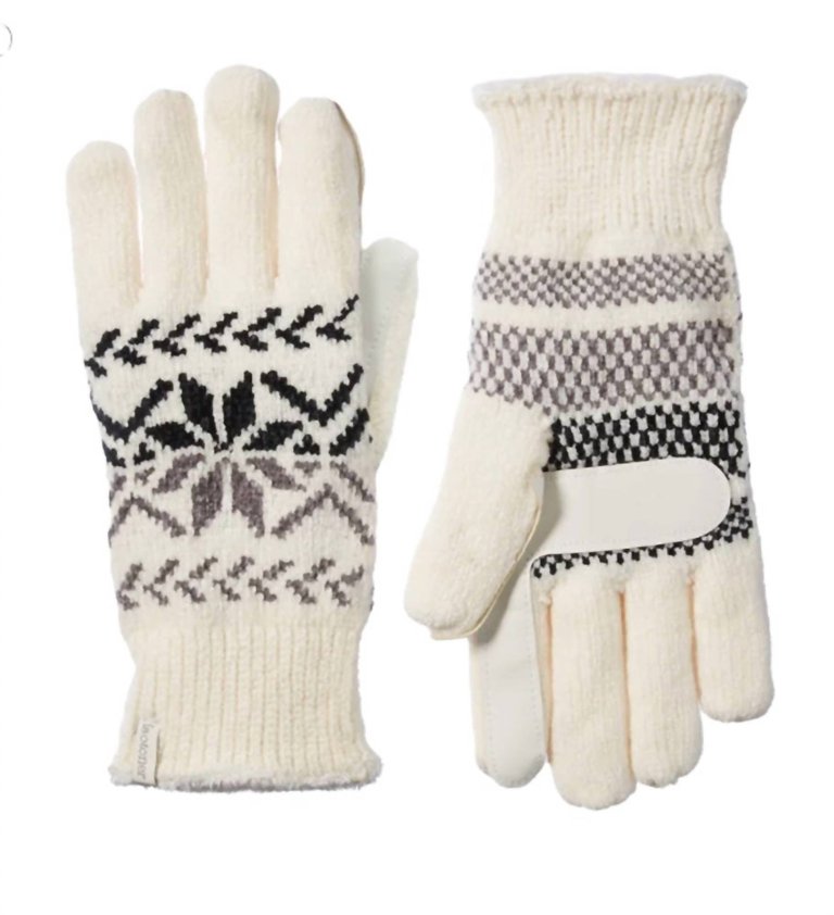 Women's Chenille Snowflakes Gloves In Ewe - Ewe