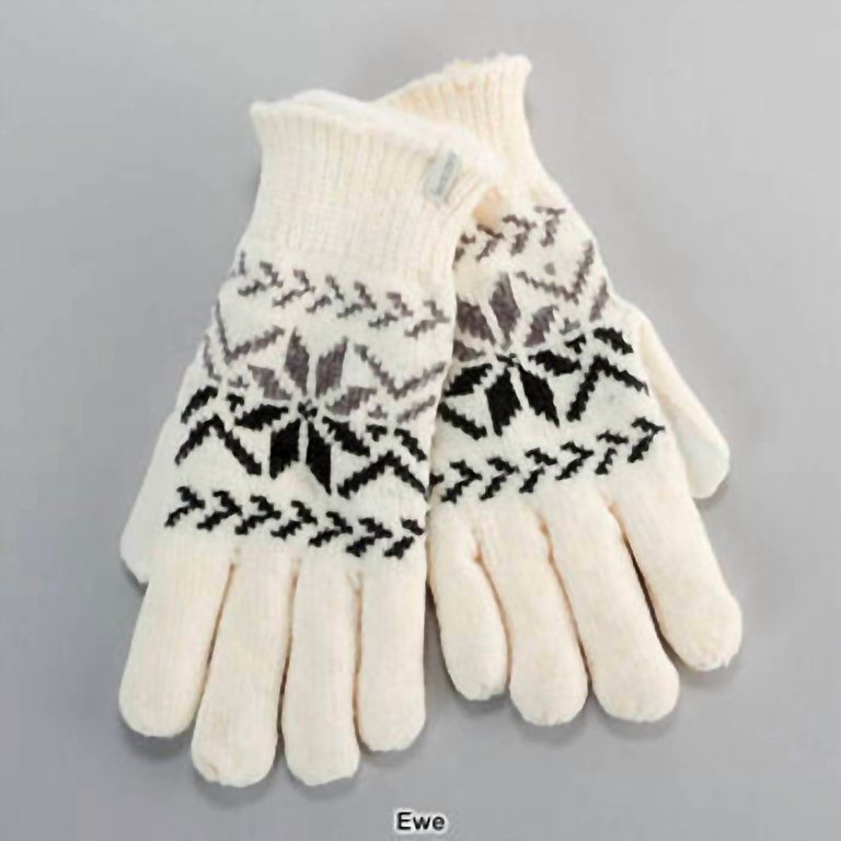 Women's Chenille Snowflakes Gloves In Ewe