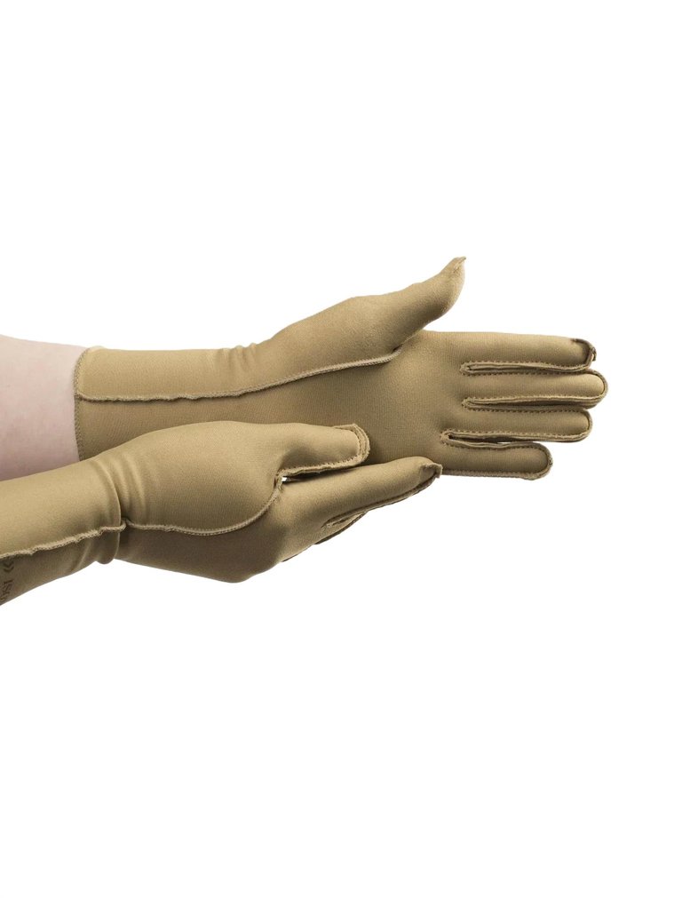 Women's Full Finger Therapeutic Gloves In Camel - Camel