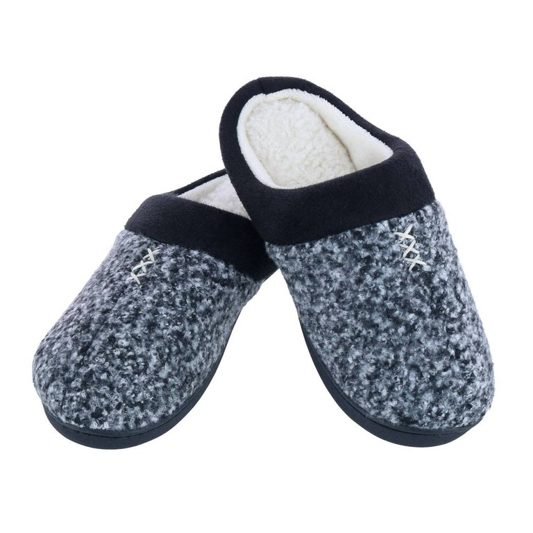 Women’S Heathered Knit Jessie Hoodback Slippers In Navy