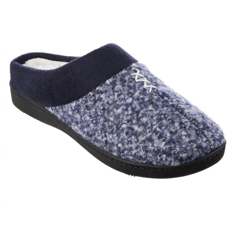 Women’S Heathered Knit Jessie Hoodback Slippers In Navy - Navy