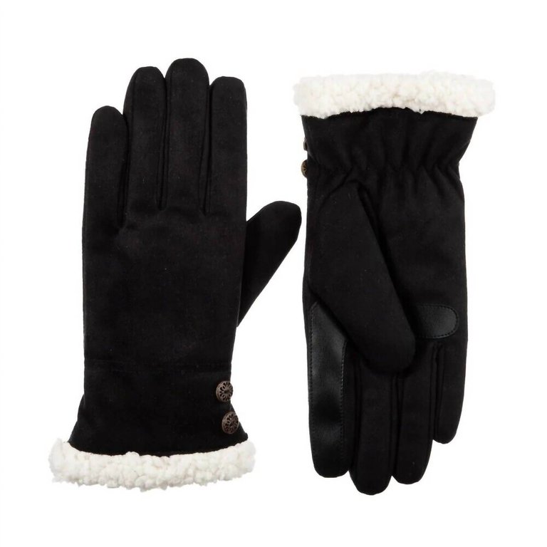 Women’S Microsuede Touchscreen Gloves In Black - Black