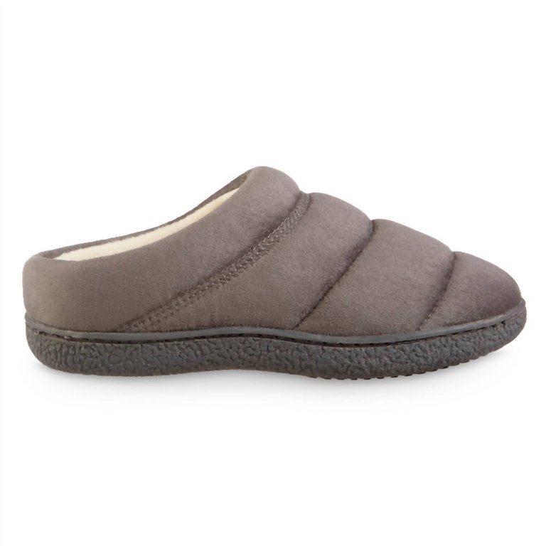 Women's Recycled Microsuede Puffer Clog Slipper In Ash - Ash