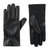 Women's Stretch Leather With Gathered Wrist Gloves In Black - Black