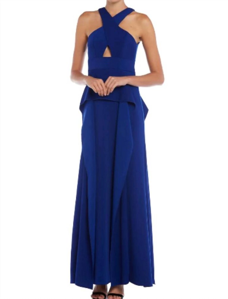 Cutout Overlay Gown - Royal Blue