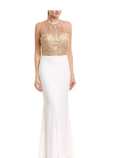 Issue New York Ivory And Gold Evening Gown product