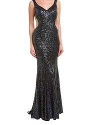 Sequin Evening Gown - Navy