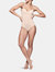 All Mesh Shape Thong Bodysuit - Apricot