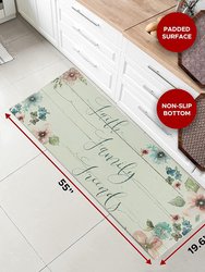 20" x 55" Chic Anti-Fatigue Memory Foam Kitchen Runner Mat (Faith Family Friends)