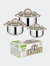 6-Piece Stainless Steel Casserole Set Pots And Lids