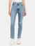 1212 Runway High Rise Slim Straight Jeans - Chadron Destruct