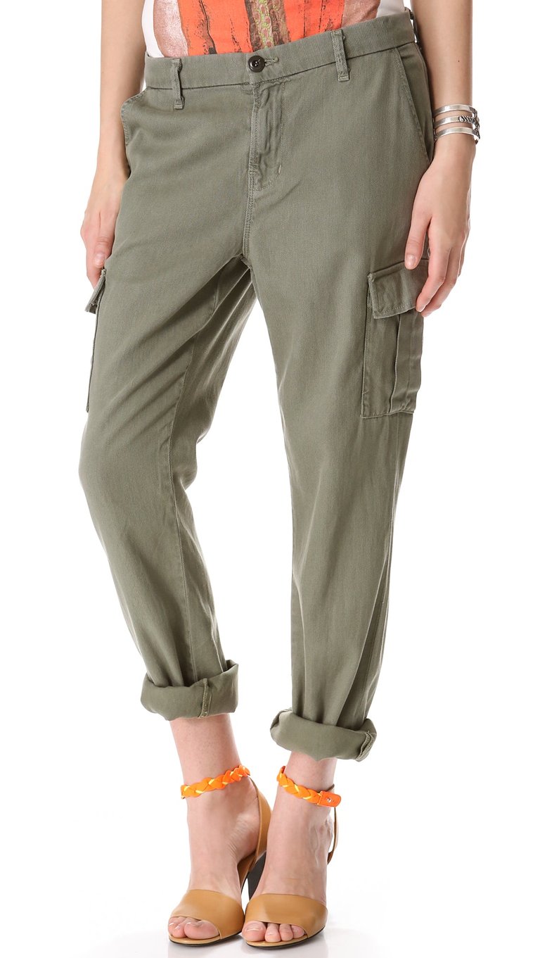 Croft Olive Green Easy Cargo Pants - Green