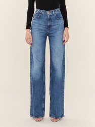 Elsa Monday High Rise Wide Leg Jeans - Workday Blue