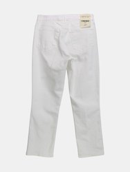 J Brand Women's Blanc Adele Mid-Rise Straight Jean