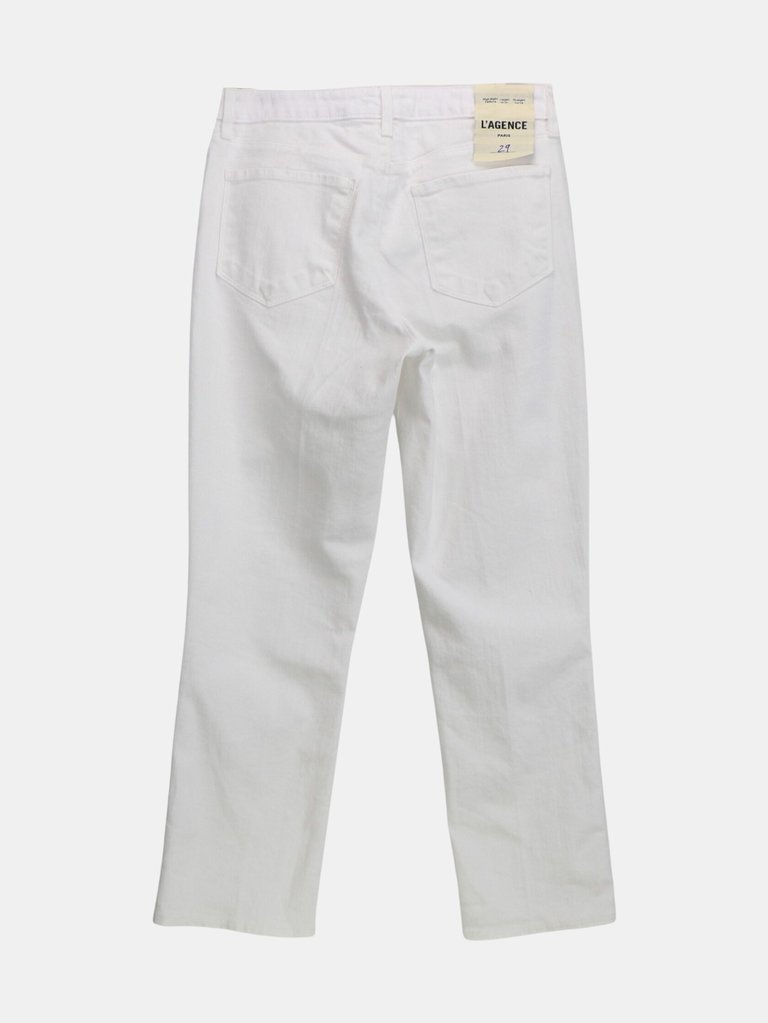 J Brand Women's Blanc Adele Mid-Rise Straight Jean