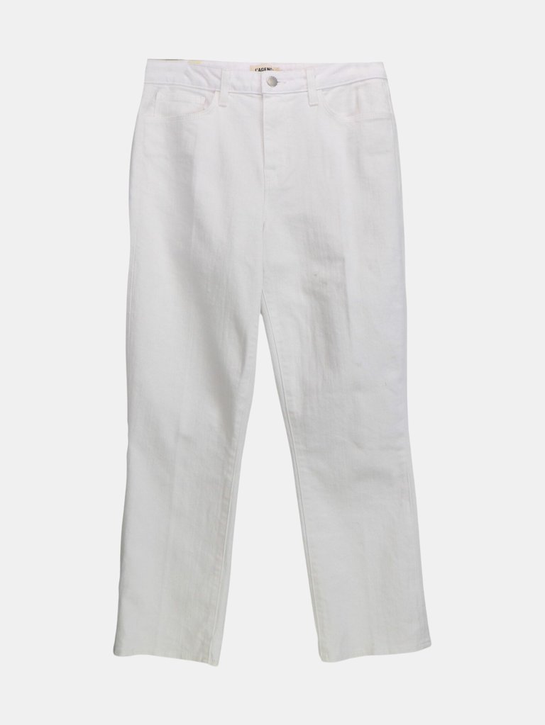 J Brand Women's Blanc Adele Mid-Rise Straight Jean - Blanc