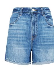 Joan High Rise Denim Shorts - Blue